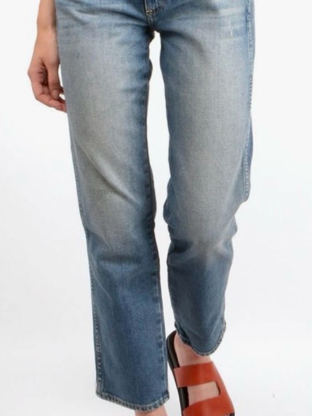AMO SYD Women’s Straight Leg Cropped Mid Rise Size 28 Jeans in UEC.